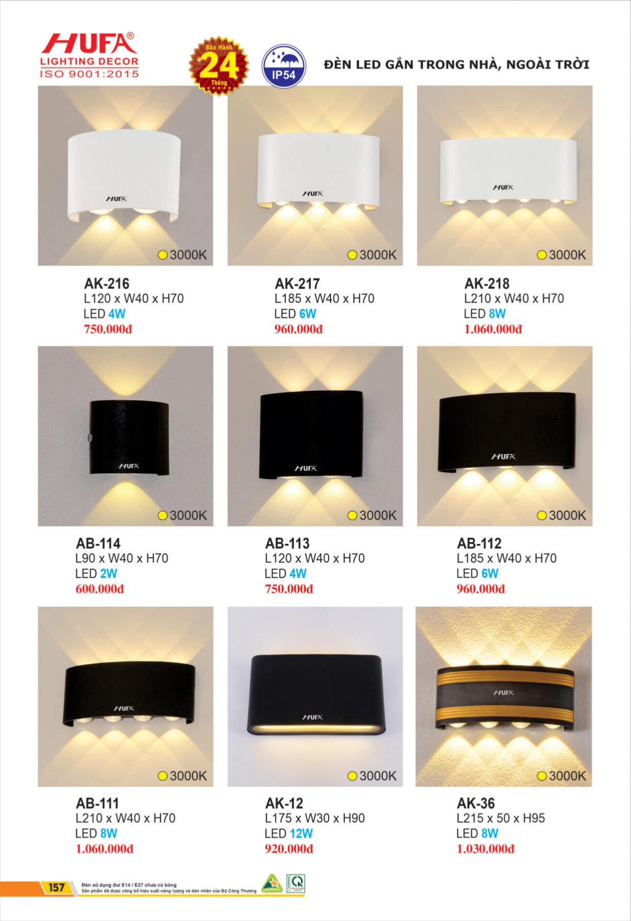 Bảng giá đèn LED HUFA 2026